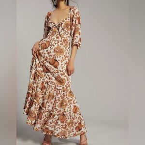 Anthropologie Floral Tiered Maxi Dress, size medium.